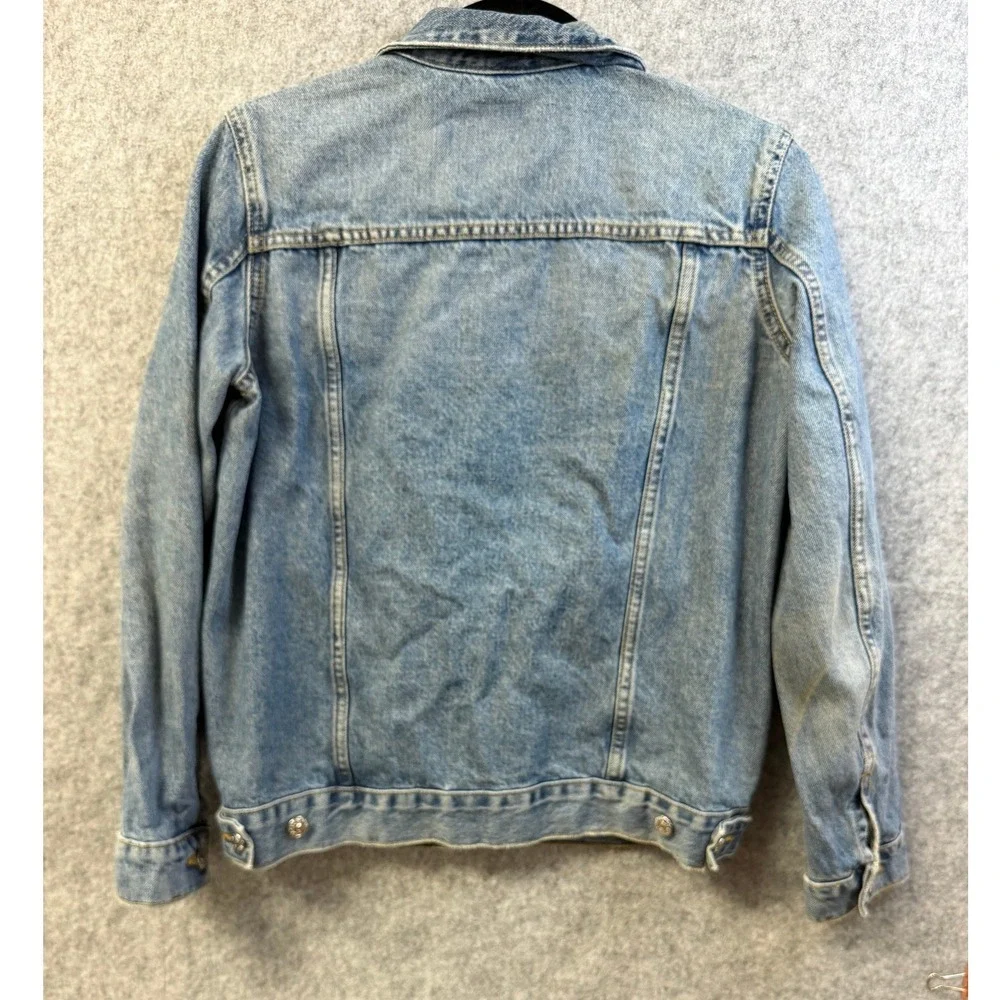 H&M &Denim Light Wash Jean Trucker Jacket Womens Size 8‎ Blue Cotton Classic